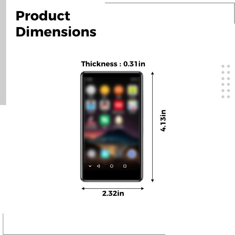 4.0 Inch Screen, Zinc Alloy, Android WiFi Wireless Music Player Mp3, 3+32Gb, Supports, Tf Card to 1Tb Expandable, Dual Direction Type-C, Case Protective Included - Image 4