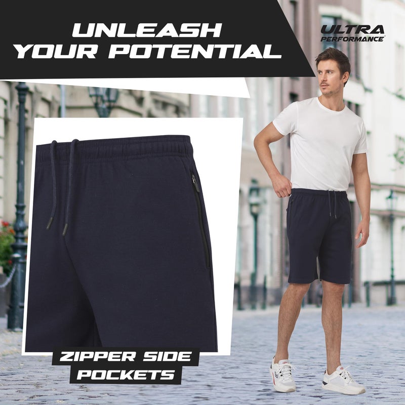 Ultra Performance 3 Pack Mens Shorts Casual Men's Athletic Short Workout Gym Shorts for Men with Zipper Pockets, Small - 5X - Image 3