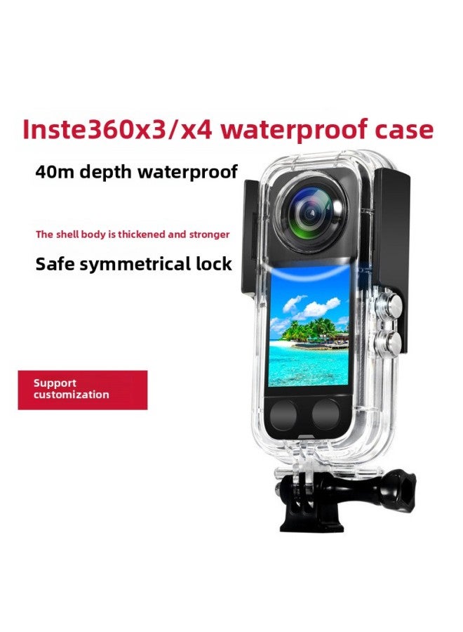 For Shadow Stone Insta360 X4 Waterproof Shell Diving Cover Underwater Photography Accessories X3 Protective Shell Deep Water 40 M-Color:X3 Waterproof Shell Type B  - Image 2