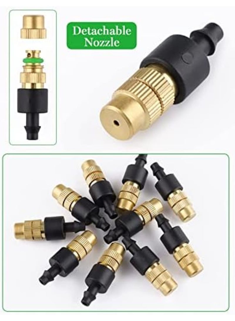 SYOSI Drip Irrigation Nozzles, 30Pcs Adjustable Copper Atomizing Nozzle Drip Irrigation Sprayer, 4/7mm Atomizing Micro Sprinkler Garden Cooling Irrigation Equipment for Lawn Vegetables Greenhouse - Image 4