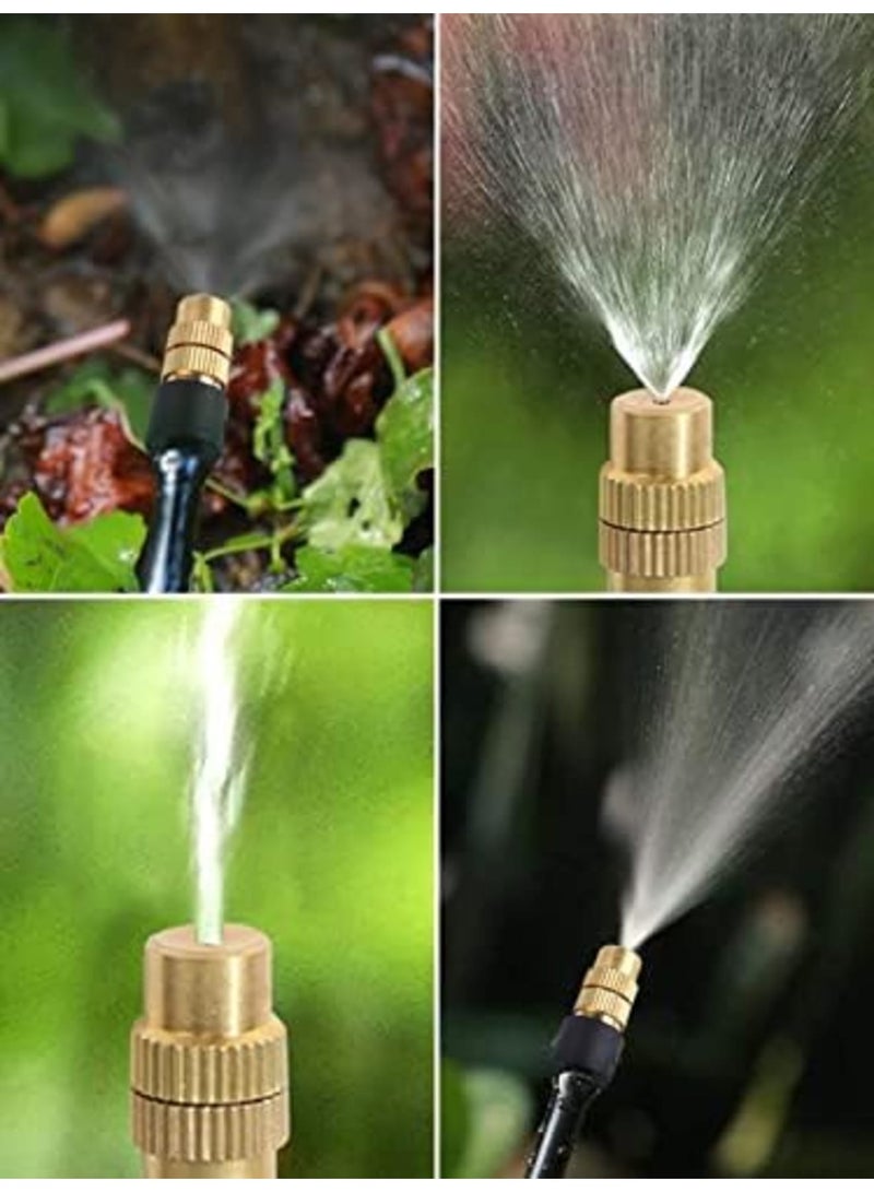 SYOSI Drip Irrigation Nozzles, 30Pcs Adjustable Copper Atomizing Nozzle Drip Irrigation Sprayer, 4/7mm Atomizing Micro Sprinkler Garden Cooling Irrigation Equipment for Lawn Vegetables Greenhouse - Image 5