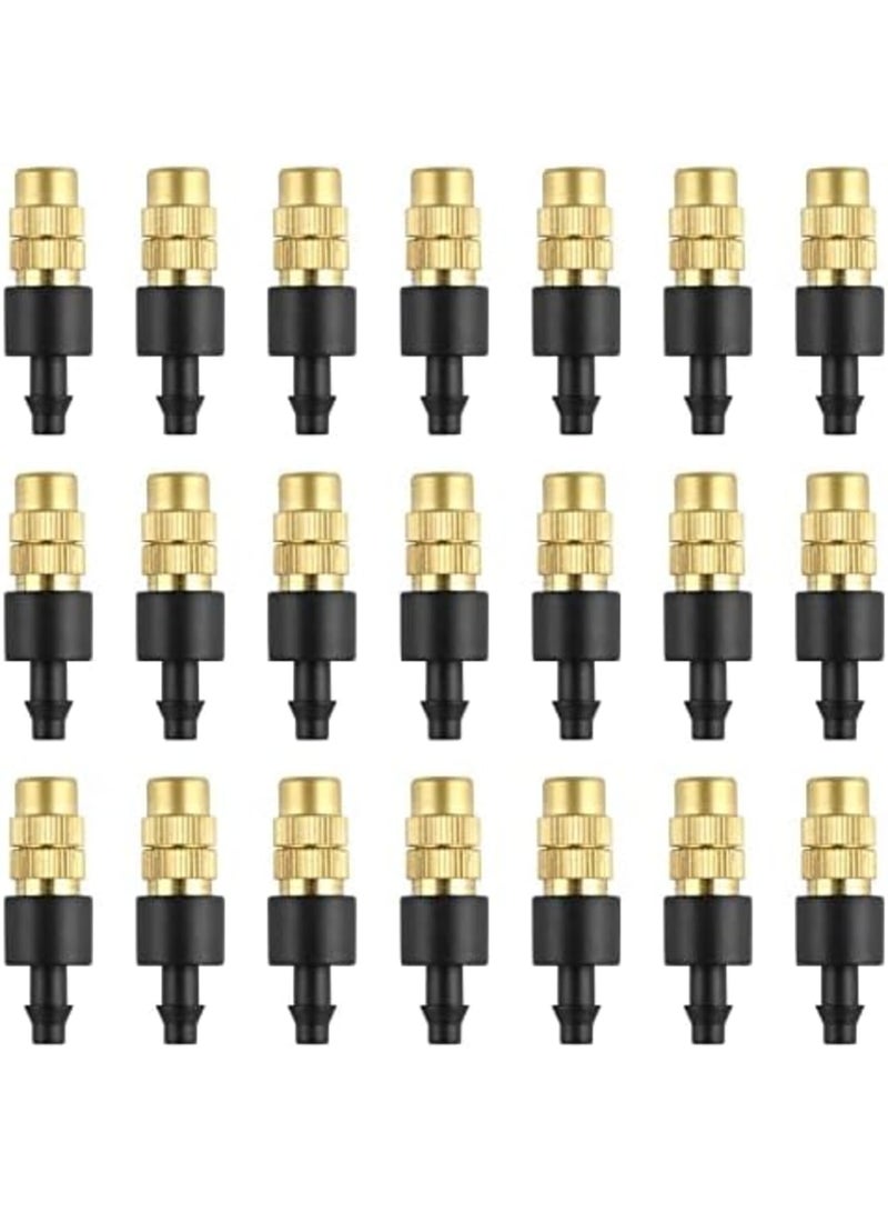 SYOSI Drip Irrigation Nozzles, 30Pcs Adjustable Copper Atomizing Nozzle Drip Irrigation Sprayer, 4/7mm Atomizing Micro Sprinkler Garden Cooling Irrigation Equipment for Lawn Vegetables Greenhouse - Image 1