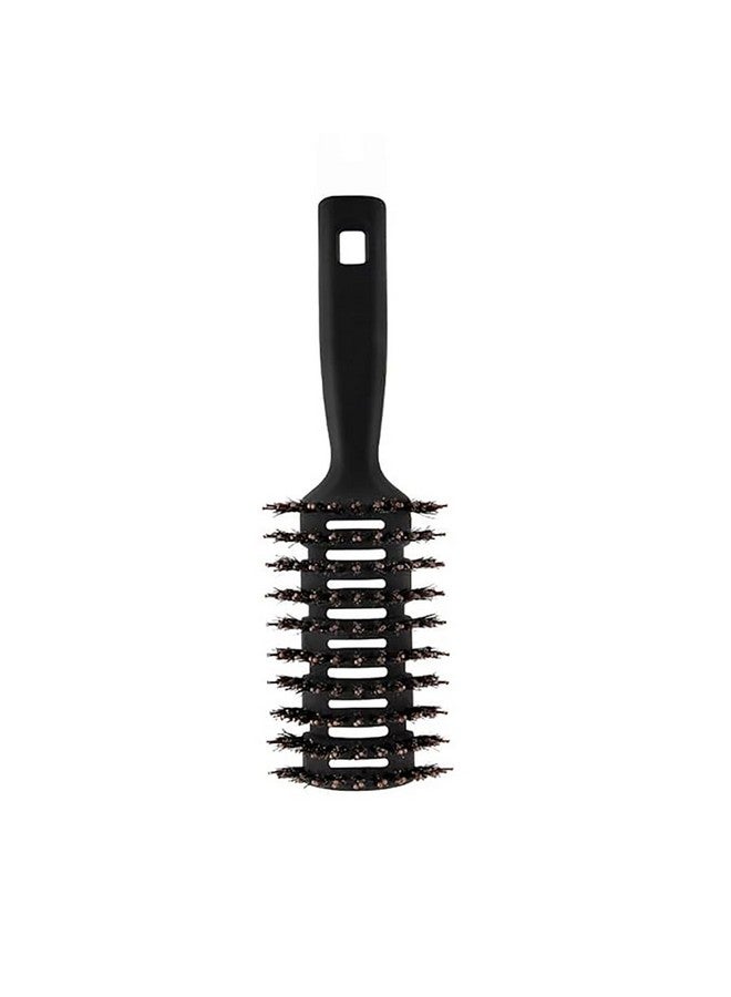 Hearts Hair Brush | Flexible Bristles Brush | Hair Brush With Paddle | Quick Drying Hair Brush | Suitable For All Hair Types | Round Vented Hair Brush | C13-X-Blk | Black - Image 1