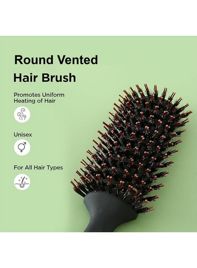 Hearts Hair Brush | Flexible Bristles Brush | Hair Brush With Paddle | Quick Drying Hair Brush | Suitable For All Hair Types | Round Vented Hair Brush | C13-X-Blk | Black - Image 3
