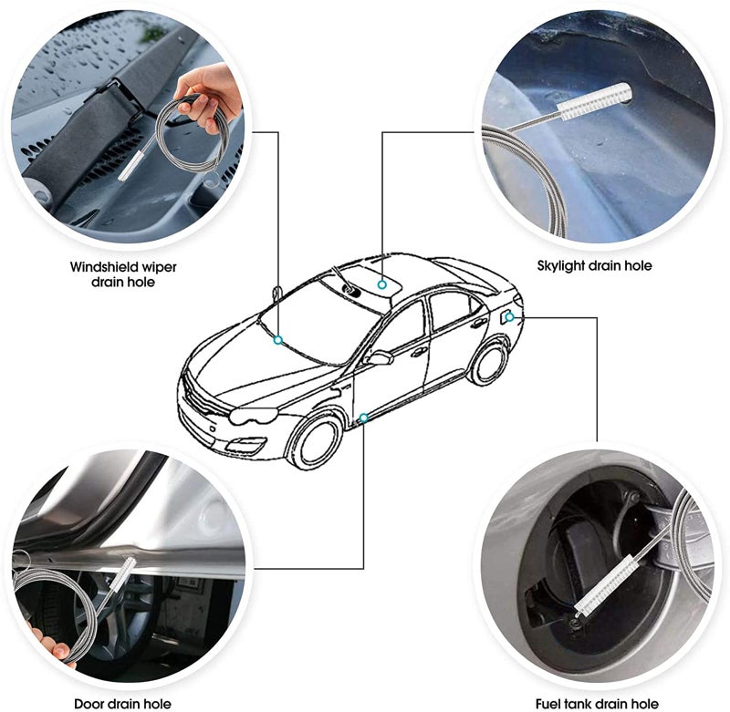POPDA Long Wire Brush sunroof Drain Cleaning Tool for car and Fridge 60-inch X 2/5 inch - Image 3