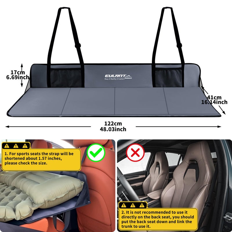 EULANT Portable Air Mattresses for Sleeping,Car Rear Seat Mattress Extension Plate,Folding Car Bed Mattress,Increase Travel Trunk Space & Car Bed Camping Space for Car/SUV/Model Y/3-Camping Essential ï»¿ - Image 2
