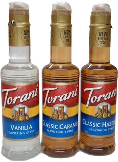 Torani Torani Vanilla, Classic Hazelnut, & Caramel 12.7 Oz (Variety Pack of 3)  - Image 1