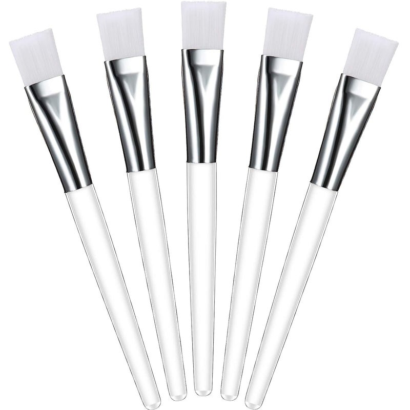 Shidara Shidara 6pcs Facial Brushes Soft Fan Mask Brushes for Chemical Peel Acid Peel Facial Gels White - Image 1