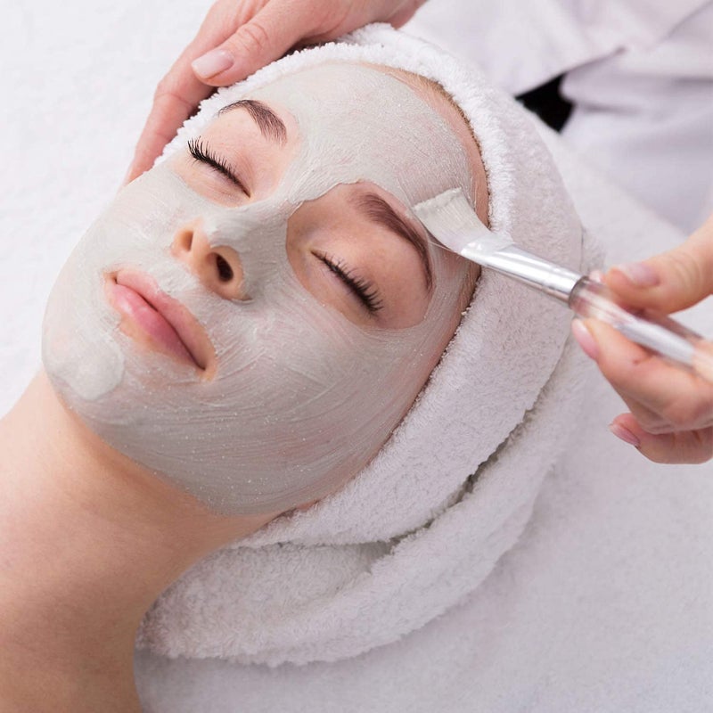 Shidara Shidara 6pcs Facial Brushes Soft Fan Mask Brushes for Chemical Peel Acid Peel Facial Gels White - Image 2