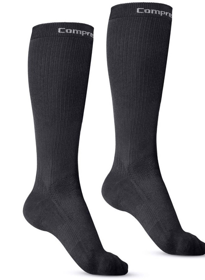 CompressionZ Socks 30-40mmHg (1 Pair - Black S) - Best High Performance Athletic Running Socks - Men & Women - Image 1