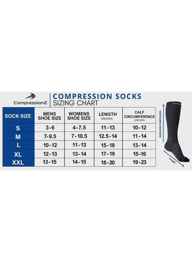 CompressionZ Socks 30-40mmHg (1 Pair - Black S) - Best High Performance Athletic Running Socks - Men & Women - Image 3