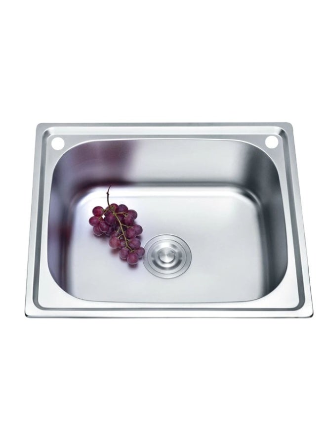 Shams Kitchen sink with 2 mixer tap holes, 43.5 x 48.5 cm - Image 1