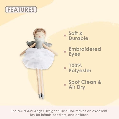 Mon Ami Angel Stuffed Doll - 15", Silver, Soft Elegant Plush Doll for Little Girls, Use as Toy or Room Decor, Great Gift for Kids of All Ages - Image 3