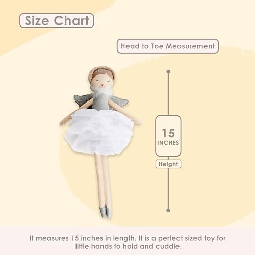 Mon Ami Angel Stuffed Doll - 15", Silver, Soft Elegant Plush Doll for Little Girls, Use as Toy or Room Decor, Great Gift for Kids of All Ages - Image 2