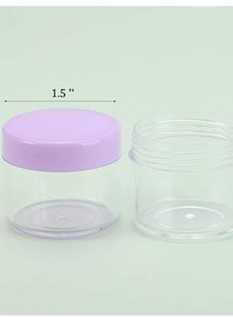 علب تخزين مستحضرات تجميل  للسفر، برطمان عينات بغطاء مقاوم للتسرب بلون موف، بوزن 20 جرام،  مكونة من 25 قطعة - Image 3