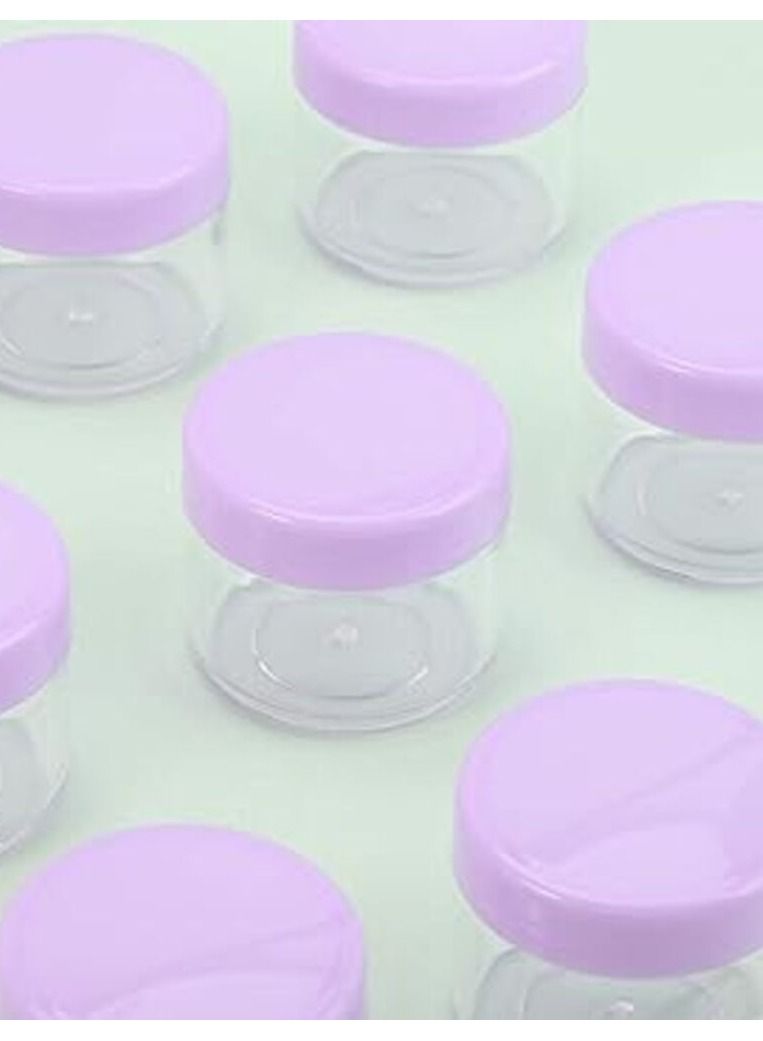 علب تخزين مستحضرات تجميل  للسفر، برطمان عينات بغطاء مقاوم للتسرب بلون موف، بوزن 20 جرام،  مكونة من 25 قطعة - Image 2