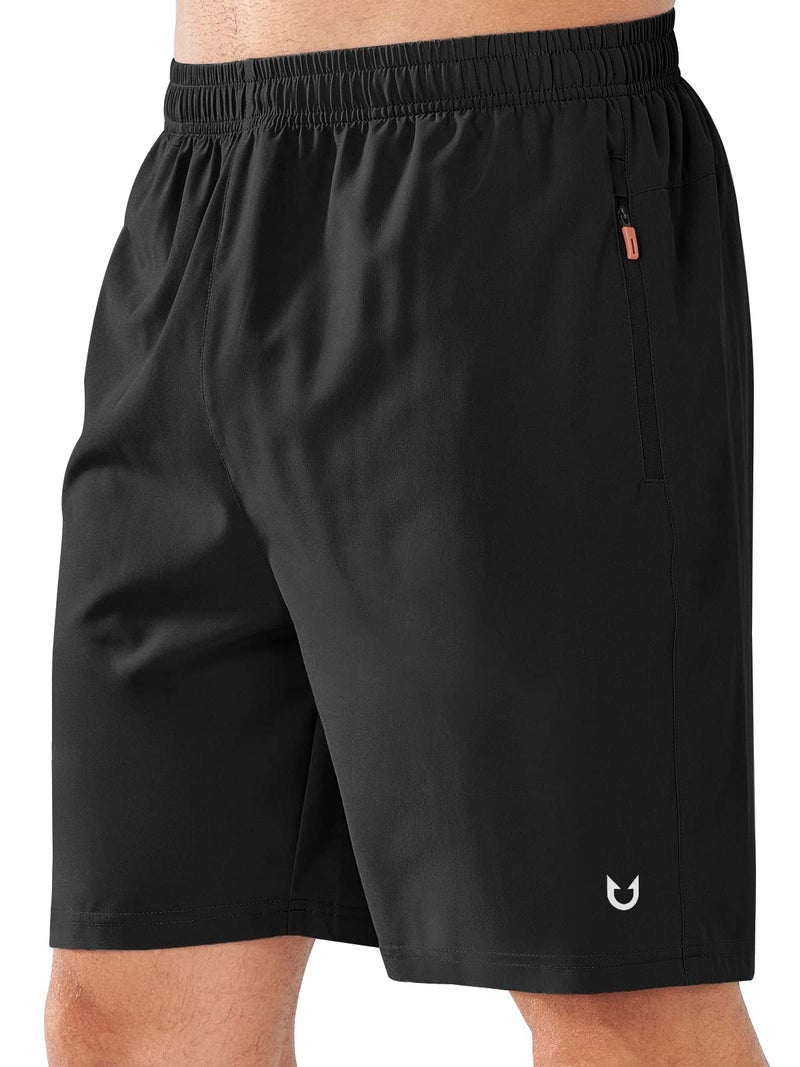 NORTHYARD Men's Athletic Running Shorts Quick Dry Workout Shorts Lightweight Sports Gym Basketball 7"/ 9"/ 5" Tennis Hiking Exercise Black-7 inches L - Image 1