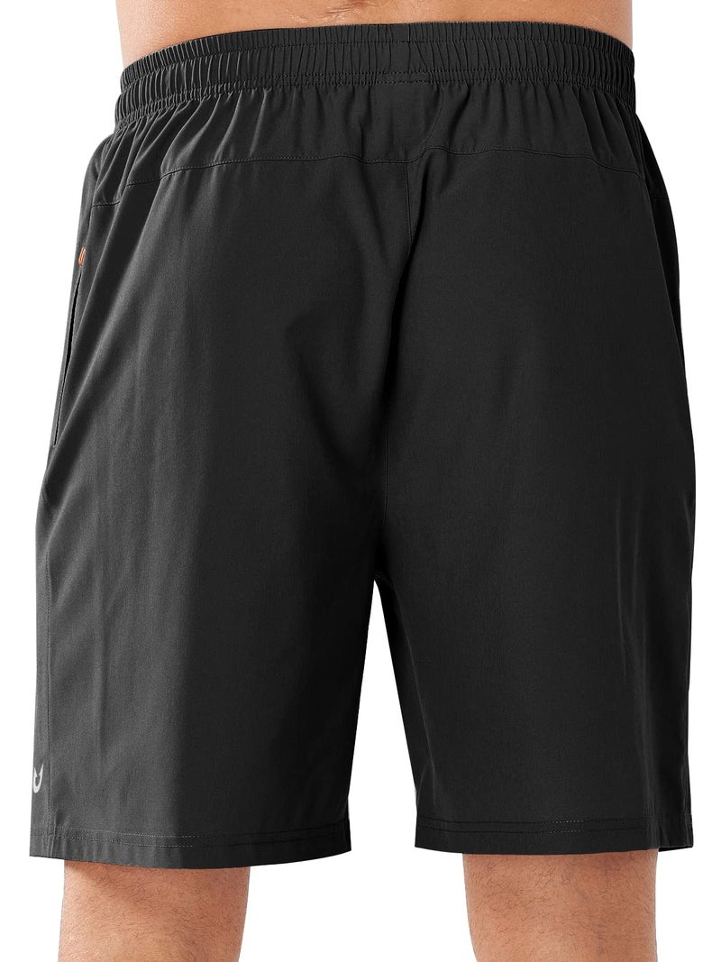 NORTHYARD Men's Athletic Running Shorts Quick Dry Workout Shorts Lightweight Sports Gym Basketball 7"/ 9"/ 5" Tennis Hiking Exercise Black-7 inches L - Image 2