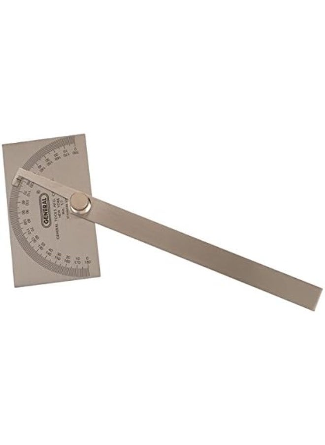 General Tools General Tools Angle Protractor #17 Stainless Steel Square Head - Measuring Tool for Carpenters & Woodworking Hobbyists  - Image 1