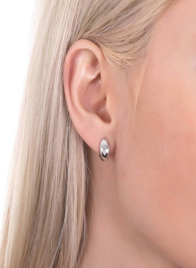 بيركيل أقراط بيريكل الفضية الإسترلينية الصغيرة على شكل قبة للنساء، 0.5 بوصة - Image 4