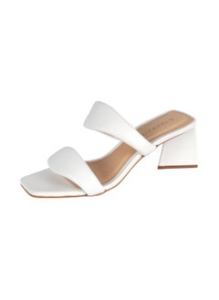 CARRANO Carrano Ladies DUO STRAPS Puffy Mid Heel Triangle Sandal Leather 429003 Cab129  - Image 2
