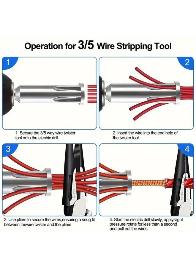 Large Hexagonal Wire Wrapping Tool Steel Stripper Twister Drill Driver Electrician Connector - Image 5