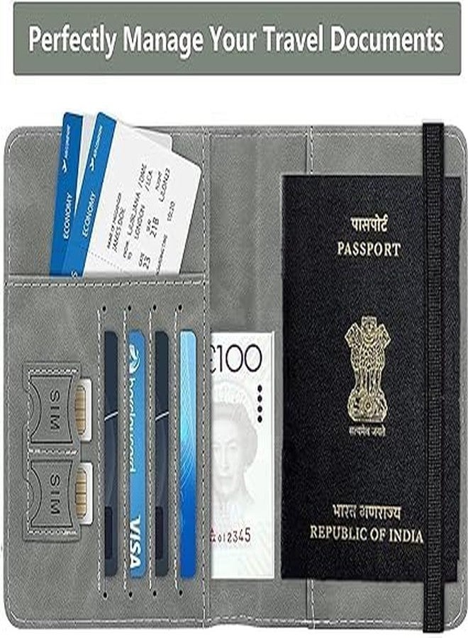 MGNLR Passport Holder Cover Travel Wallet Organizer, Travel Passport Holder and Debit Credit Card Wallet and Wallet Organizer Case with RFID Protection for Men & Women Daily Use (Multi, Pack of 1) - Image 5