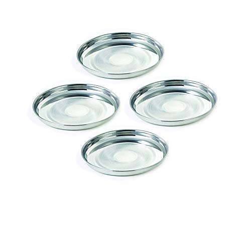 Neelam Neelam Stainless Steel 11 22 Gauge Diamond Thali Perfect for Daily Use Special Occasions HighQuality Food Grade Material Stylish Look Ideal for Home Restaurant for Lunch 24 cm  - Image 2