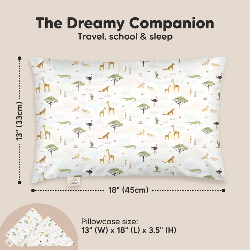 KeaBabies Toddler Pillow with Pillowcase - 13x18 My Little Dreamy Kids Travel Bed Pillows for Sleeping, Organic Cotton Small Pillowcase, Soft & Breathable, Machine Washable, Toddlers 2-5 years old (Grasslands) - Image 3