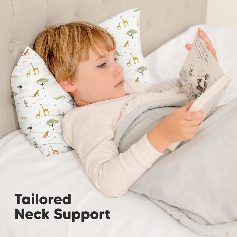 KeaBabies Toddler Pillow with Pillowcase - 13x18 My Little Dreamy Kids Travel Bed Pillows for Sleeping, Organic Cotton Small Pillowcase, Soft & Breathable, Machine Washable, Toddlers 2-5 years old (Grasslands) - Image 5