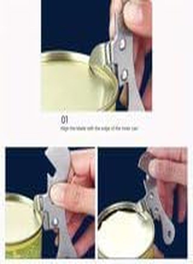 DPWOUM 2Pcs Silver Stainless Steel Can Opener Manual Can Opener Multifunctional Kitchen Accessories, Manual Can Openers, Manual - Image 4