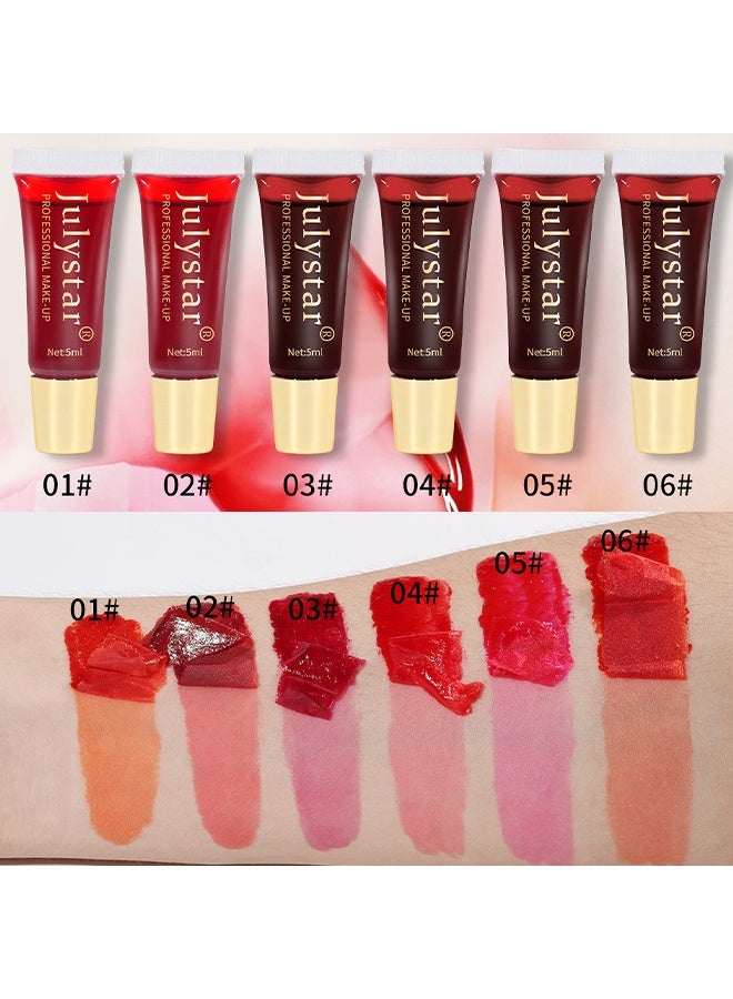 Julystar Long Lasting Lip Color,Peel Off Lip Stain, Non-Stick Cup & Non-Transferred, Waterproof & Durable Lip Gloss, Matte Finish Peel Off Lip Gloss, Lip Liner Tattoo Peel Off Highly Pigmented #06 - Image 5