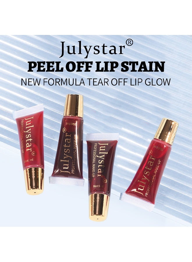 Julystar Long Lasting Lip Color,Peel Off Lip Stain, Non-Stick Cup & Non-Transferred, Waterproof & Durable Lip Gloss, Matte Finish Peel Off Lip Gloss, Lip Liner Tattoo Peel Off Highly Pigmented #06 - Image 2