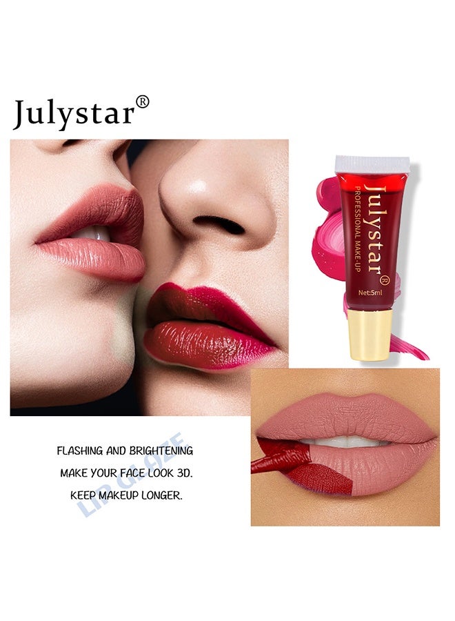 Julystar Long Lasting Lip Color,Peel Off Lip Stain, Non-Stick Cup & Non-Transferred, Waterproof & Durable Lip Gloss, Matte Finish Peel Off Lip Gloss, Lip Liner Tattoo Peel Off Highly Pigmented #06 - Image 3
