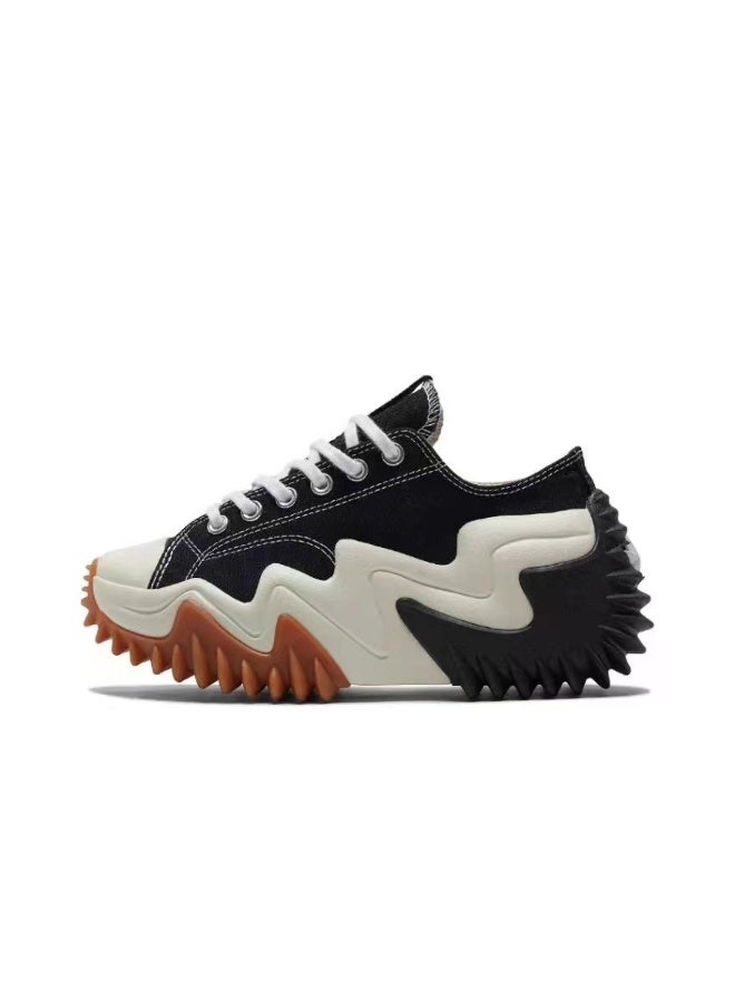 KUYING New Thick Soled Elevated Sponge Cake Casual Canvas Shoes