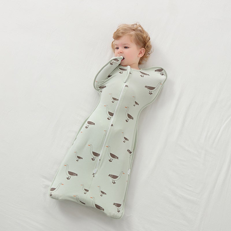 Newborn Baby Surrender Anti-Scare Sleeping Bag Thin Cotton Artifact Wrap for Boys and Girls Baby Swaddling Spring Autumn Summer - Image 4