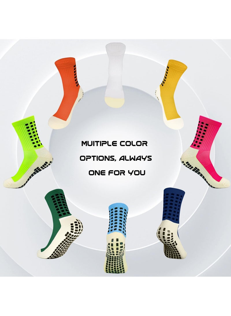 Meishida Men's Soccer Socks Anti Slip Non Slip Grip Pads for Football Basketball Sports Grip Socks, 4 Pair - Image 4