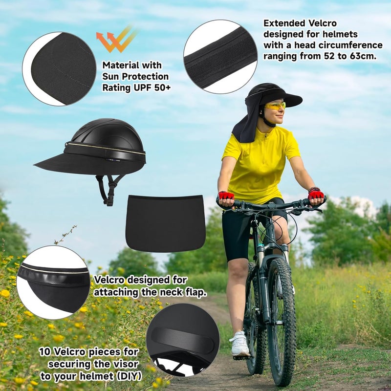 Tontron Removable Helmet Visor with Neck Flap - Black & Golden - Image 3