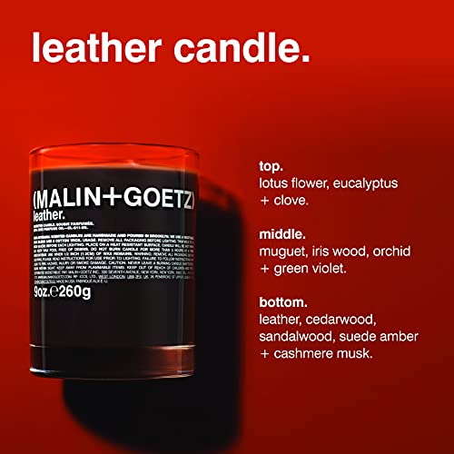 (MALIN+GOETZ) MALIN+GOETZ Women's Leather Candle, Leather, Brown, 9.0 Fl Oz - Image 2