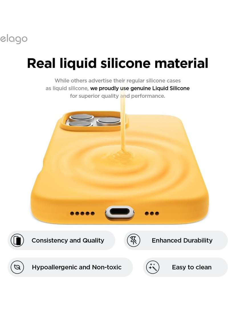 Elago Magnetic Liquid Silicone for iPhone 16 PRO Case Cover Compatible with MagSafe Shockproof - Sunshine - Image 5