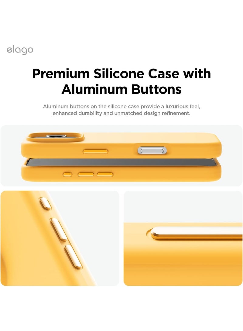 Elago Magnetic Liquid Silicone for iPhone 16 PRO Case Cover Compatible with MagSafe Shockproof - Sunshine - Image 3