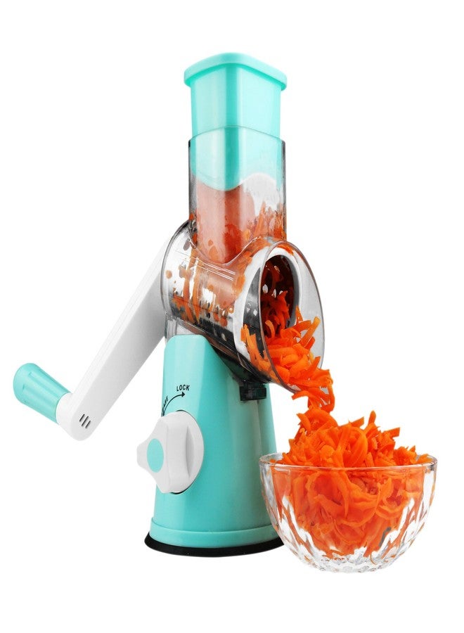 BNUNWISH قطاعة ماندولين دائرية، مبشرة جبن دوارة، قطاعة خضار، مبشرة جزر، قطاعة مكسرات، أزرق - Image 3