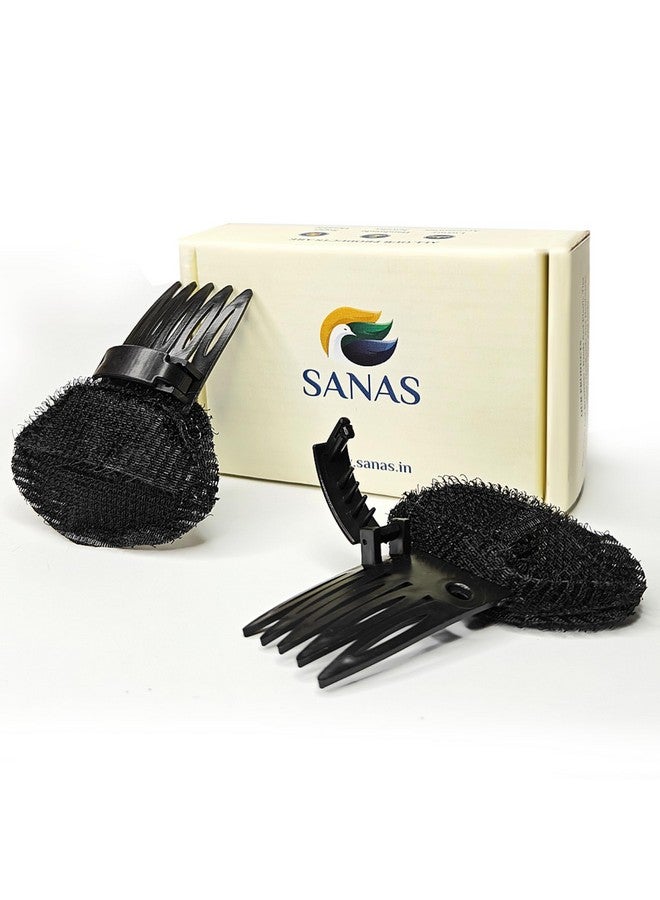 Sanas Puff Maker For Hair 2Pc Hair Puff Accessories Hair Style Tools Hair Bun Maker With Inserts Hair Puff Up Accessories For Ladies Banana Bumpits For Hair Styles Girls Hair Puff 2Pc (Flat Puff) - Image 1