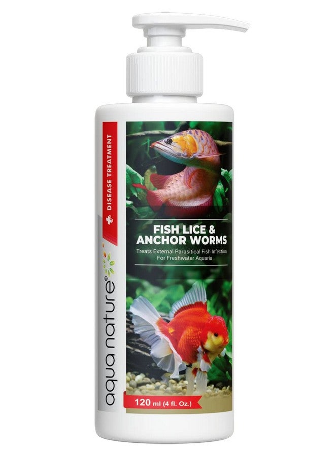aqua nature AquaNature Fish Lice & Anchor Worms Treats External Parasitical Fish Infection for Freshwater Aquarium. (120ml) - Image 1