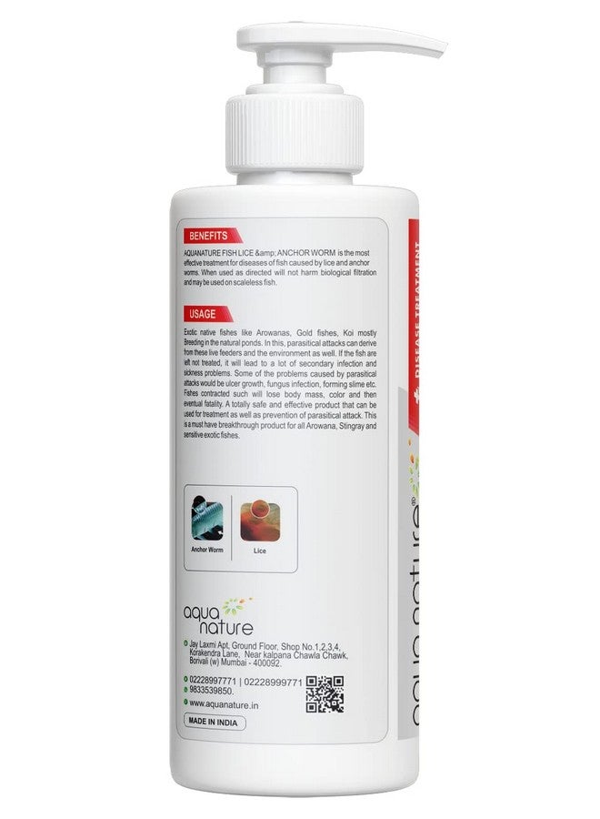 aqua nature AquaNature Fish Lice & Anchor Worms Treats External Parasitical Fish Infection for Freshwater Aquarium. (120ml) - Image 2