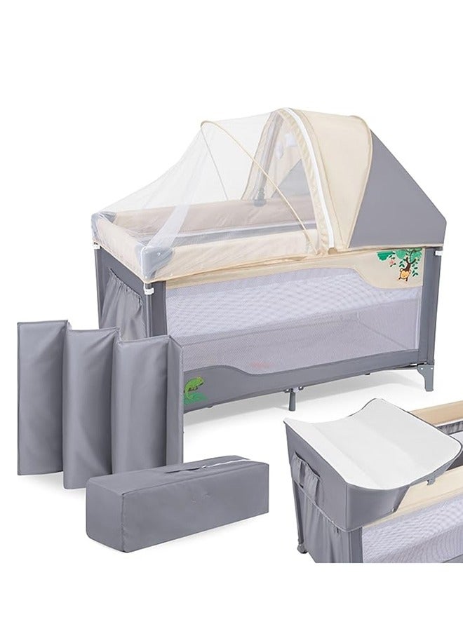 ماس محبس و سرير أطفال آمن و مريح مع حواجز شبكية للحفاظ على الأجواء الداخلية أكثر تهوية, طاولة غيار, مصنوع من مواد آمنة لطفلك , - Image 3