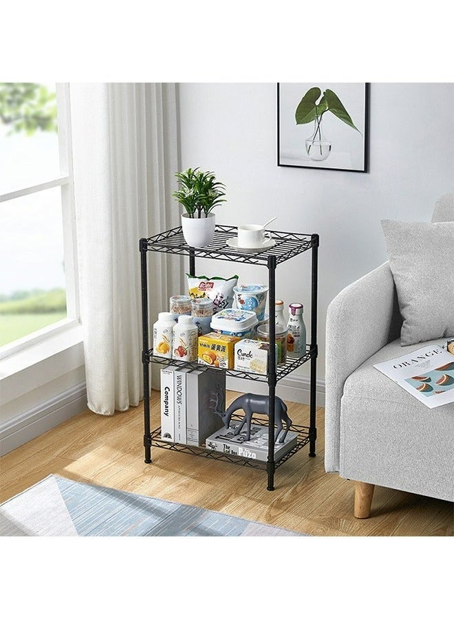 رولستيمي 3-طبقة الحديد سلك تخزين الرف رف معدني المطبخ الحمام تخزين الرف ، أسود - Image 2