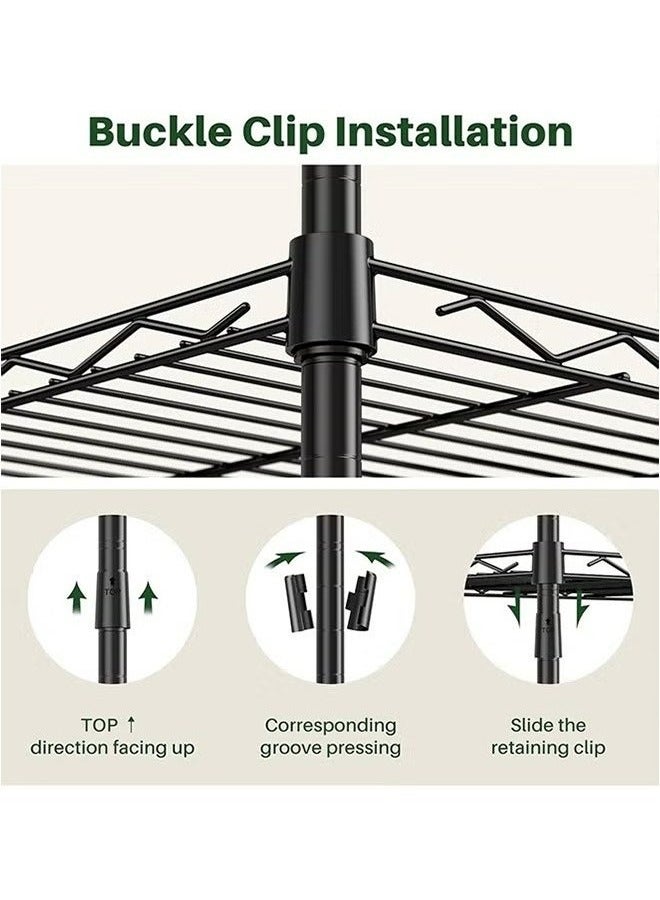 رولستيمي 3-طبقة الحديد سلك تخزين الرف رف معدني المطبخ الحمام تخزين الرف ، أسود - Image 4