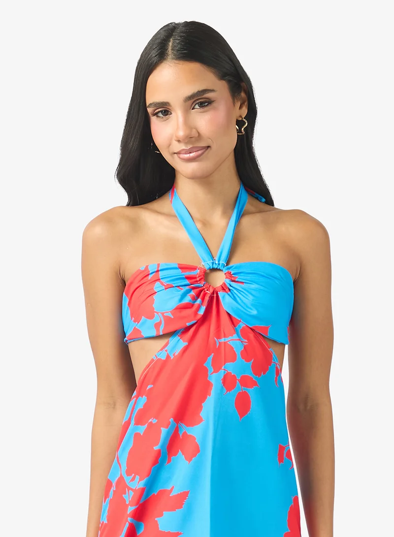 Ginger  Floral Halter Maxi Dress for Women | Best Price UAE