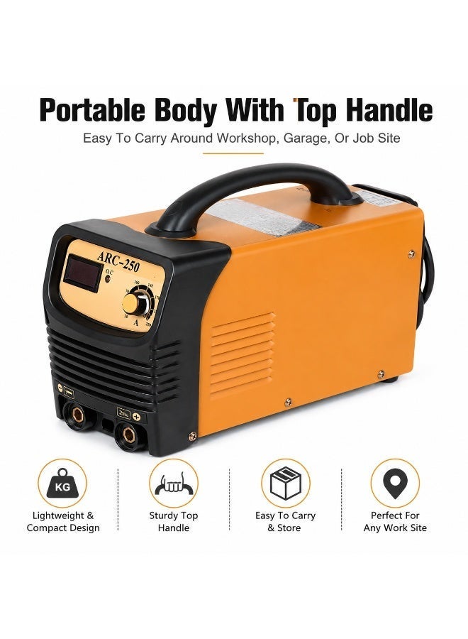 AL ARQAM ARC-250 Inverter Welding Machine, 220V DC Manual Arc Welder, Portable MMA Stick Welder With Carry Handle, Adjustable Current Control For Metal Welding - Image 4